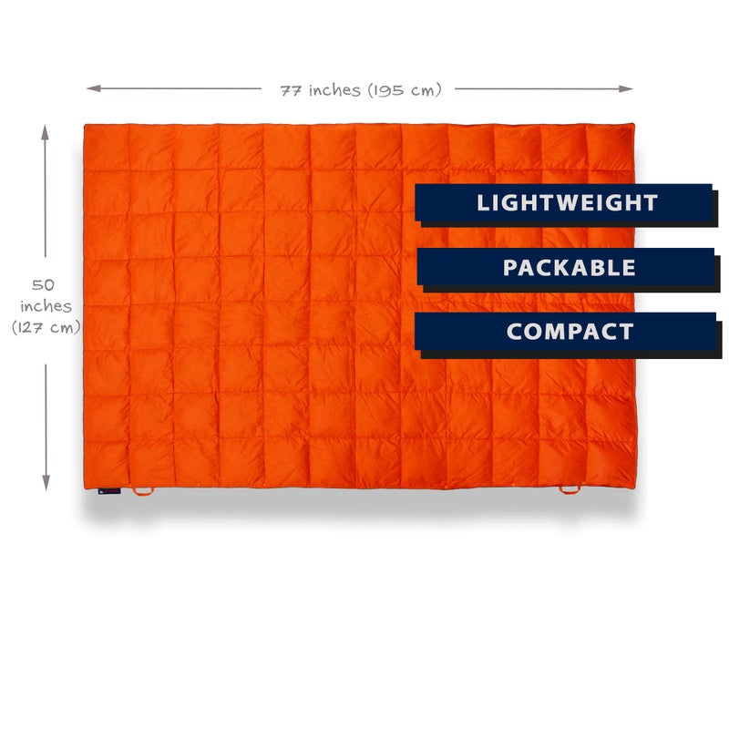 Get Out Gear Down Camping Blanket - Outdoor Lightweight Packable 650 Fill Power Down Blanket Compact Waterproof and Warm Backpacking Quilt for Camping Hiking Travel Hammock - Image 4